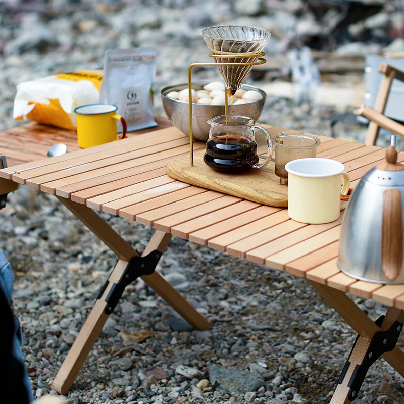 Naturehike Wood Outdoor Folding Egg Roll Table - Image 3