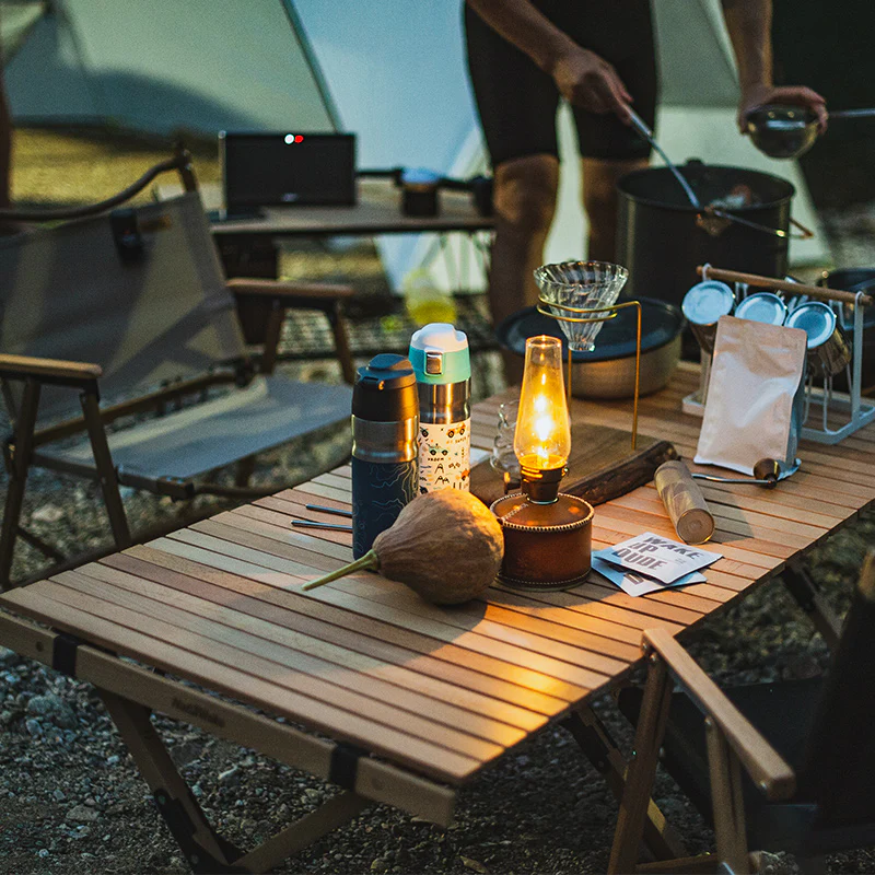 Naturehike Wood Outdoor Folding Egg Roll Table - Image 4