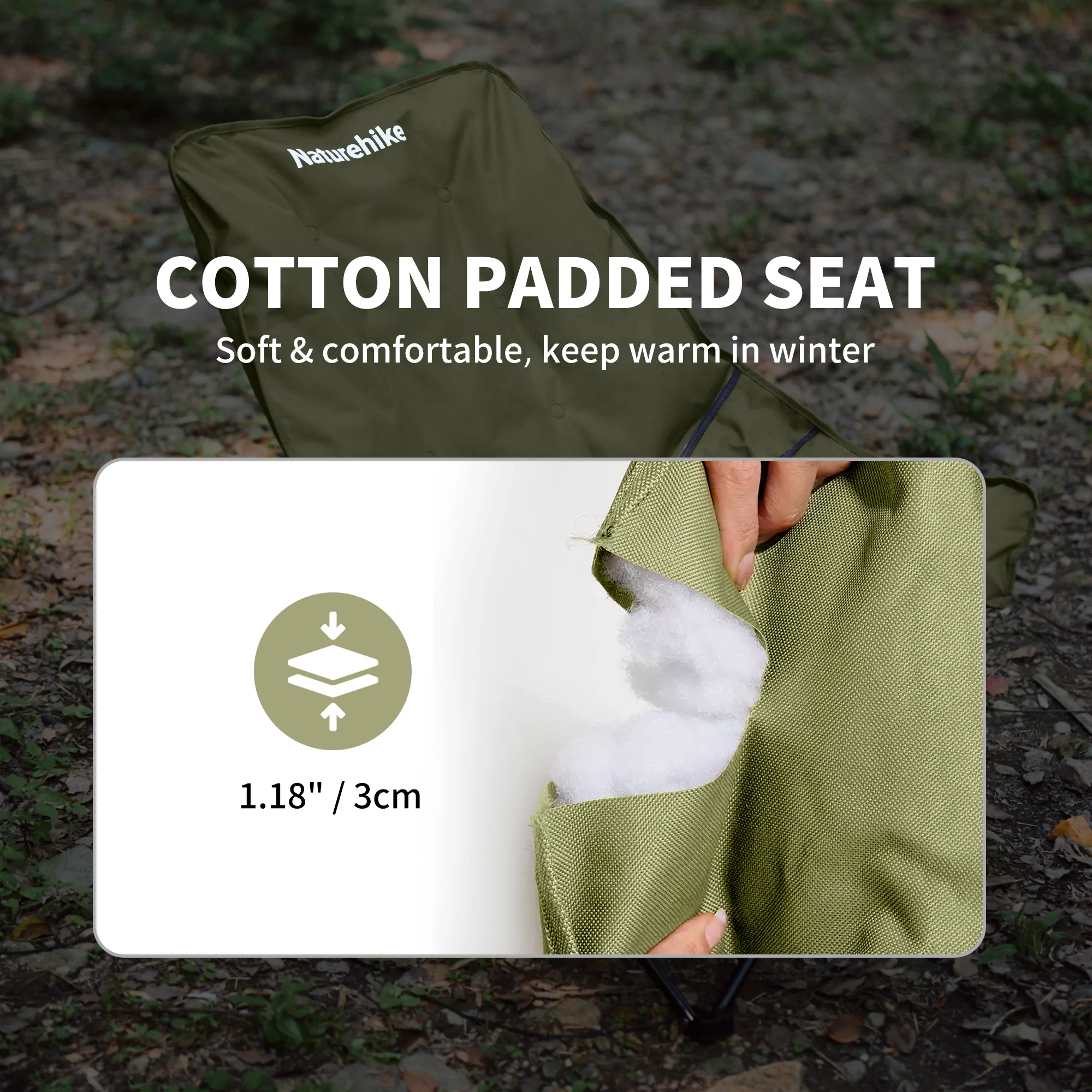 Naturehike Sea Star 001 Push-Up High Back Cotton-Filled Moon Chair Single 2026 - Image 4