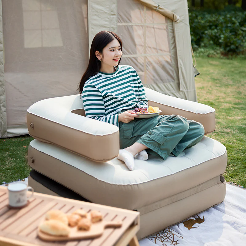 Naturehike SF02-Tpu Outdoor Inflatable Single Sofa Khaki - Image 4