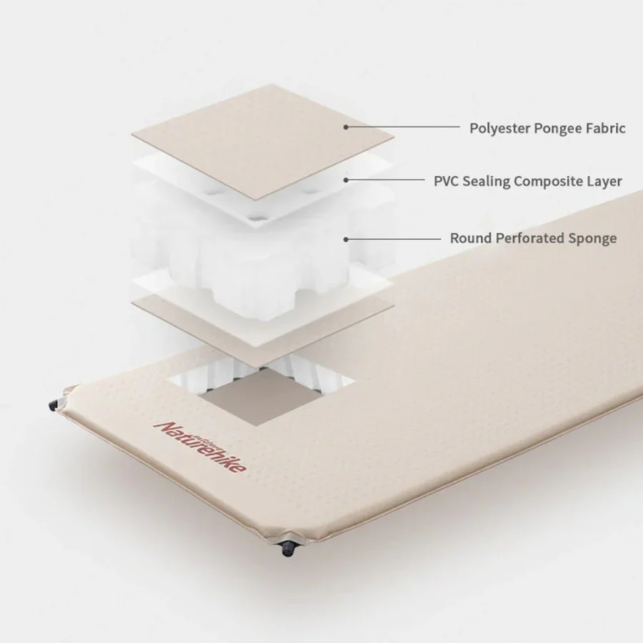 Naturehike Square Self Inflatable Sleeping Pad - 3cm Double Beige - Image 3