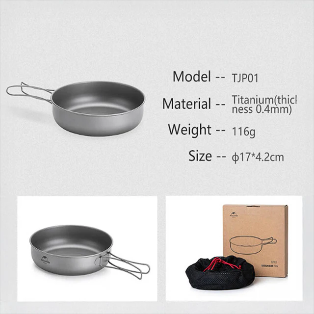 Naturehike TJP01 Outdoor Ti Frying Pan-9H Ti Color 2026 - Image 3