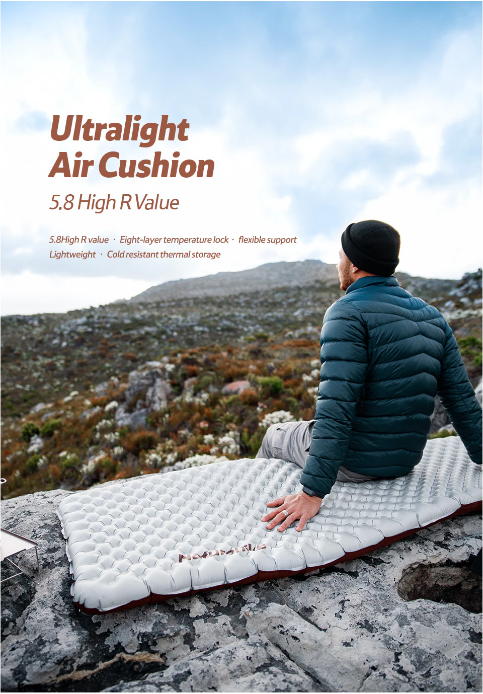 Naturehike Tuye 5.8 Ultra Light Inflatable Mummy Sleeping Pad Carbon Silver - Image 10
