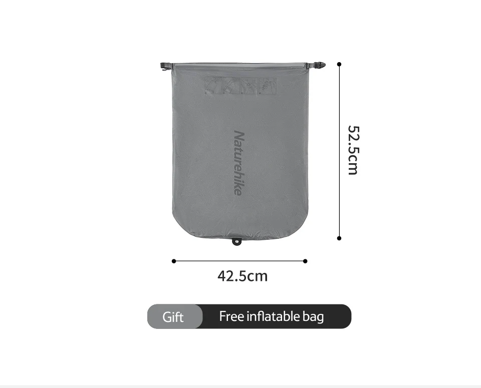 Naturehike Tuye 5.8 Ultra Light Inflatable Mummy Sleeping Pad Carbon Silver - Image 3