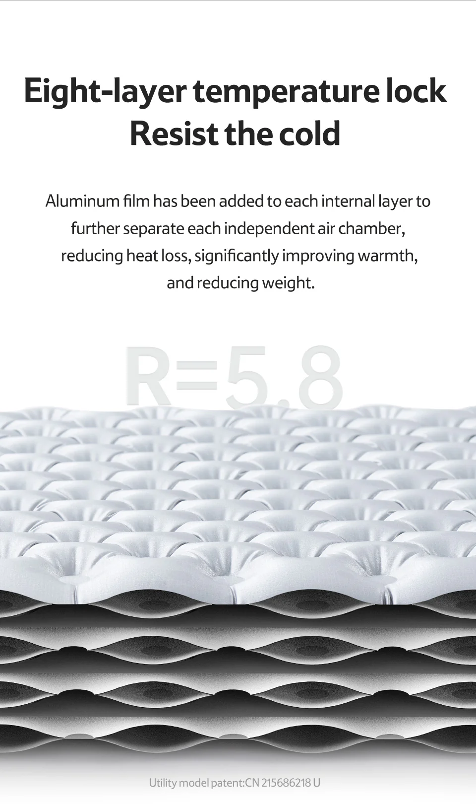 Naturehike Tuye 5.8 Ultra Light Inflatable Mummy Sleeping Pad Carbon Silver - Image 7