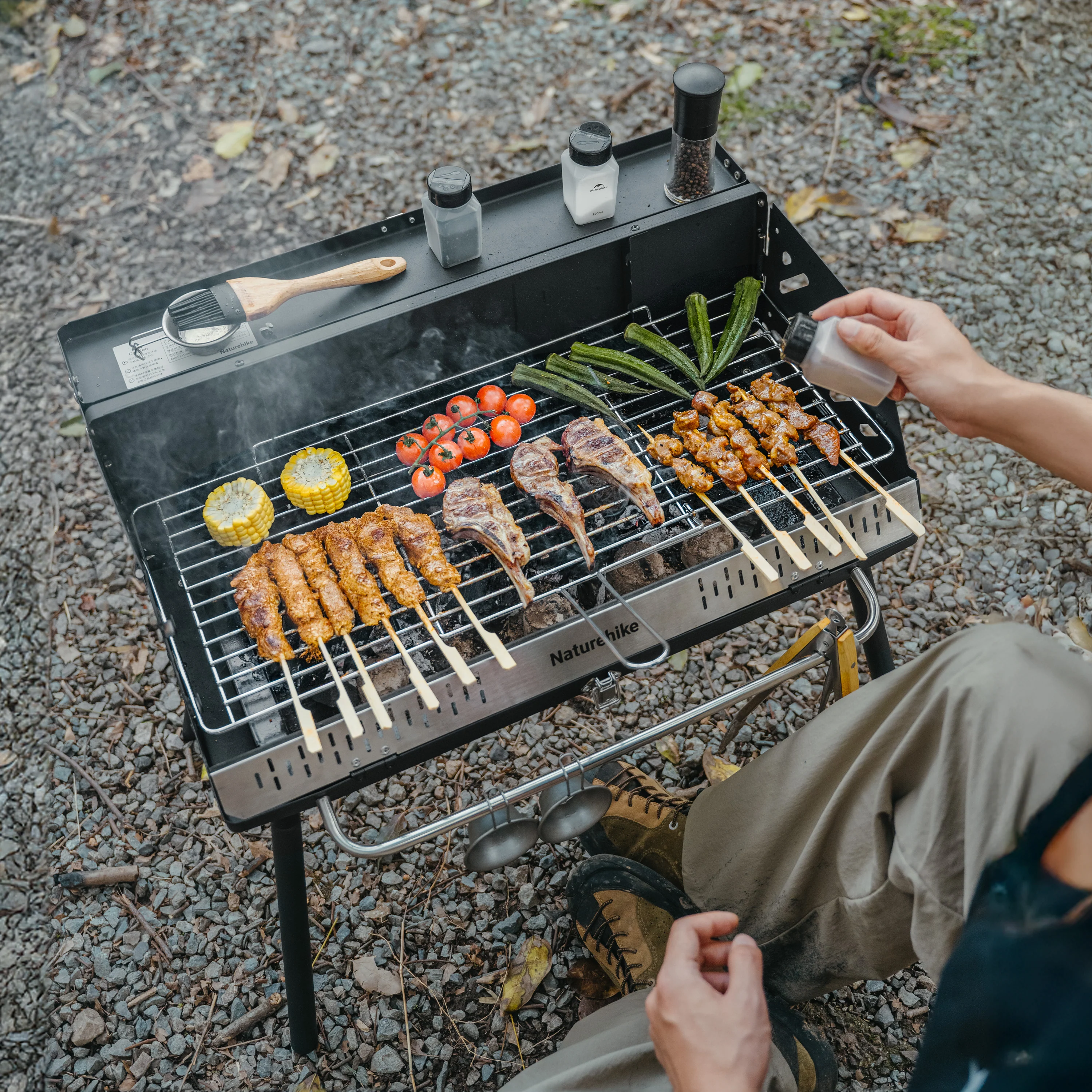 Naturehike Vertical Bbq Grill Black_With Storage Bag - Image 3
