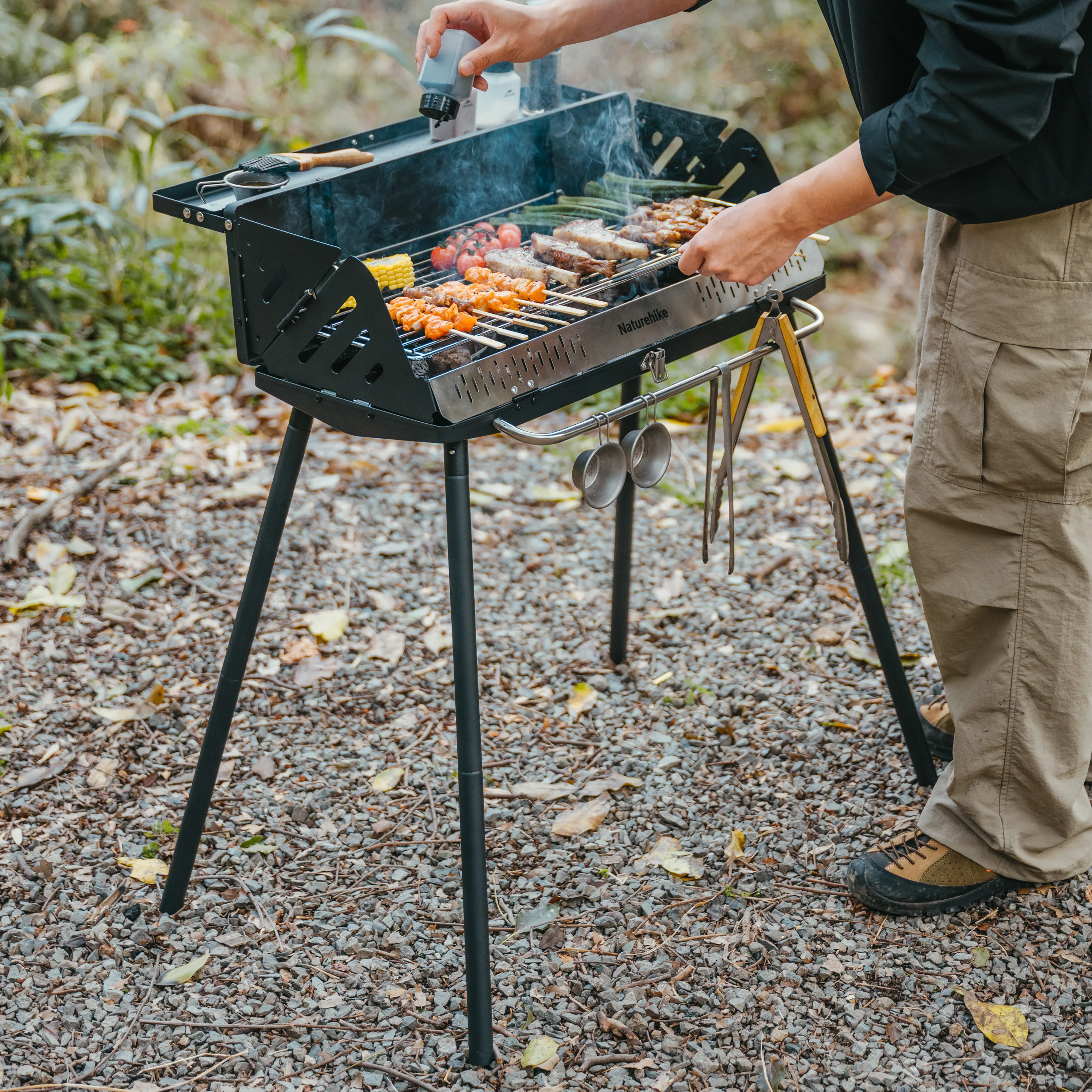 Naturehike Vertical Bbq Grill Black_With Storage Bag - Image 5
