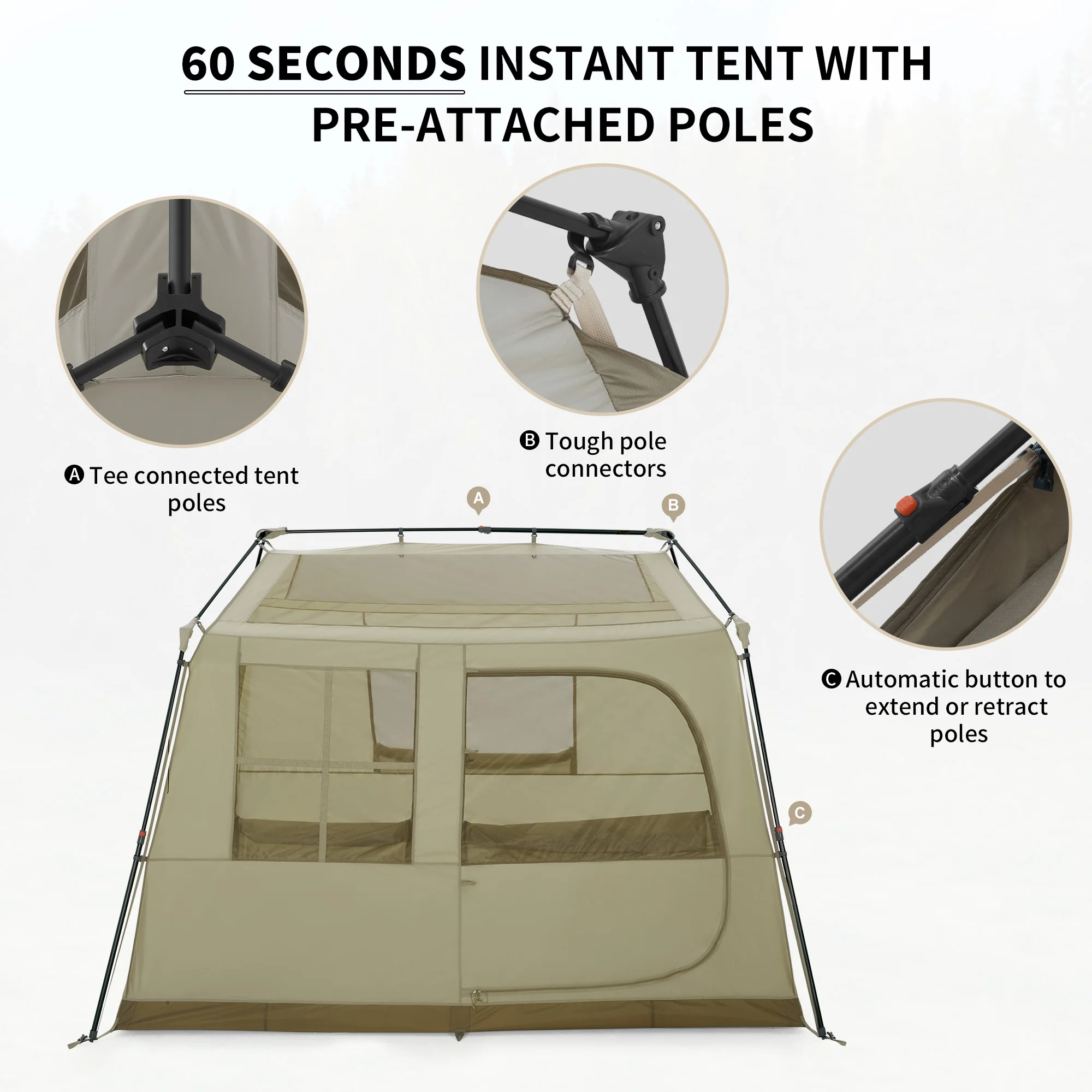 Naturehike Village 6.0 Gen 2 Quick Open Tent Brown 2026 - Image 5