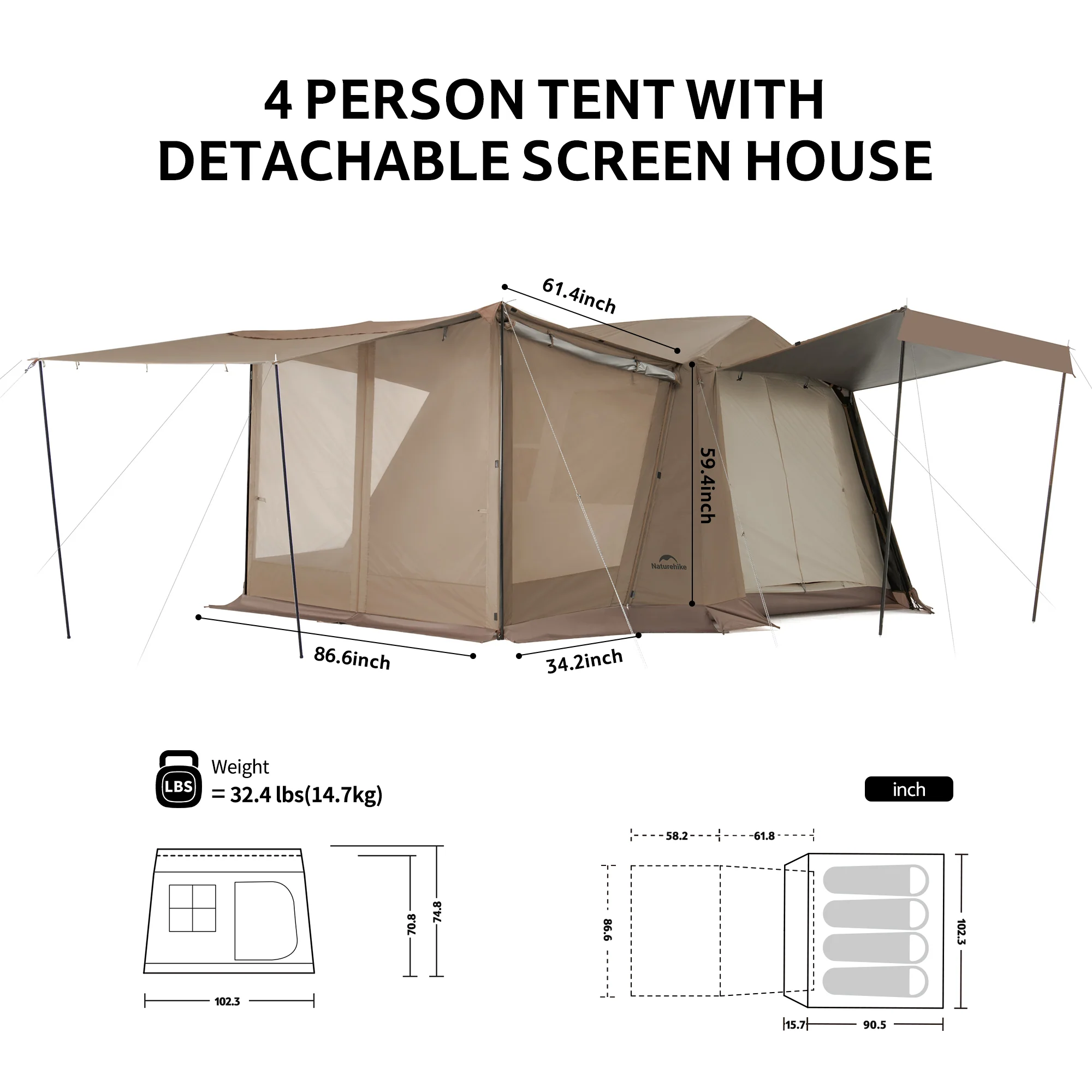 Naturehike Village 6.0 Flagship Model 2nd Generation Quick Opening Tent 2026 - Image 8
