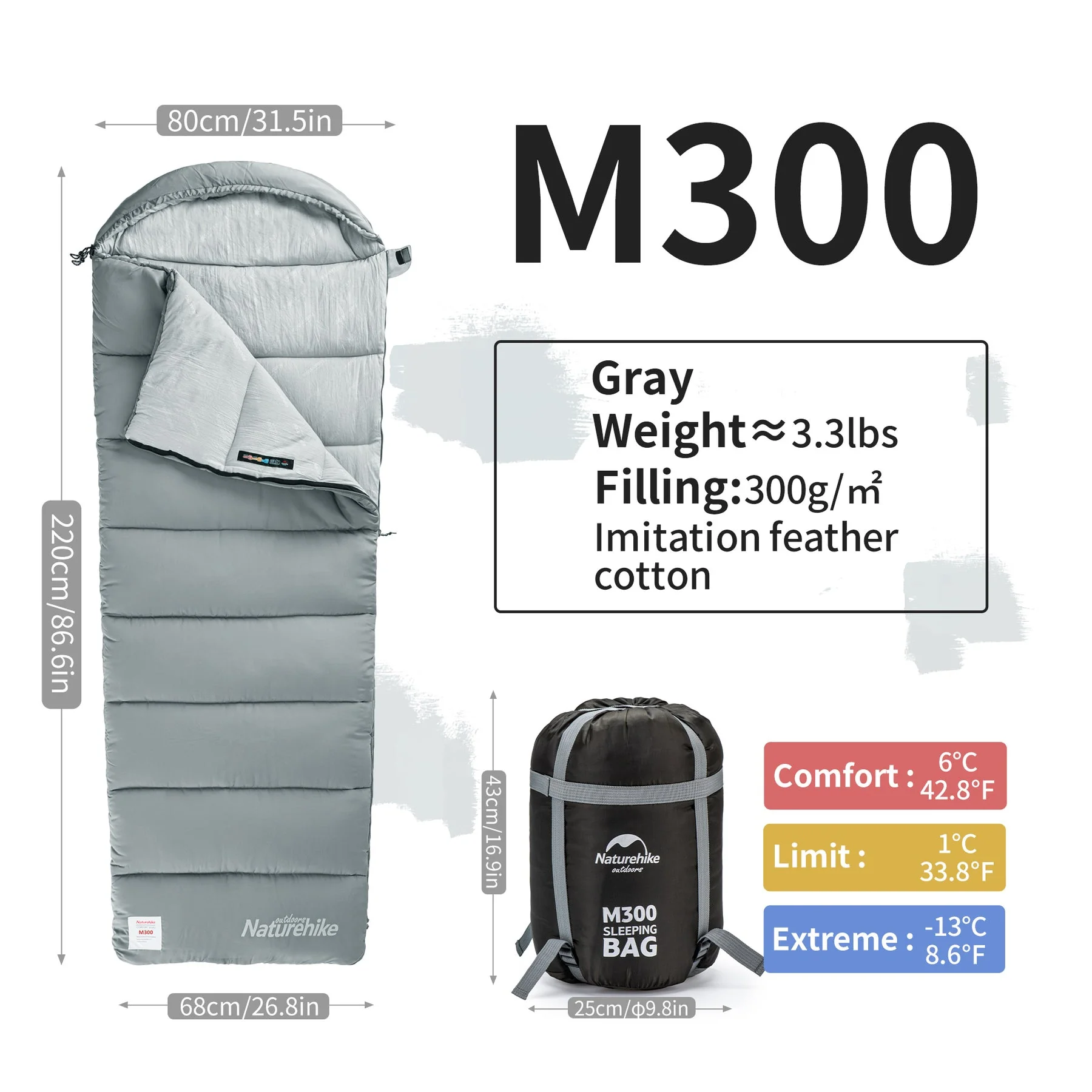 Naturehike Warmy Square With Hat Warming Cotton Sleeping Bag - MS300 2026 - Image 8