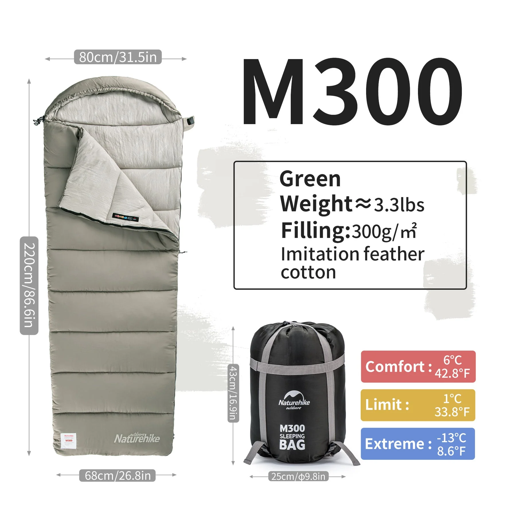 Naturehike Warmy Square With Hat Warming Cotton Sleeping Bag - MS300 2026 - Image 9