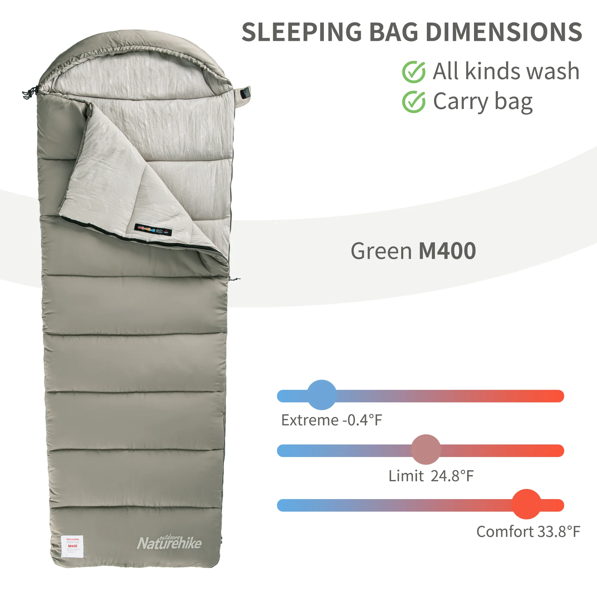 Naturehike Warmy Square With Hat Warming Cotton Sleeping Bag - MS300 2026 - Image 4