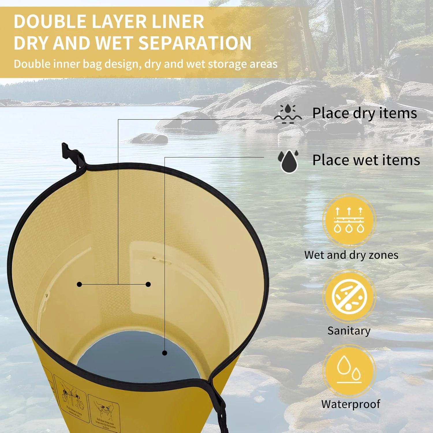Naturehike Waterproof Bag /Dry Bag White 10L 2026 - Image 3