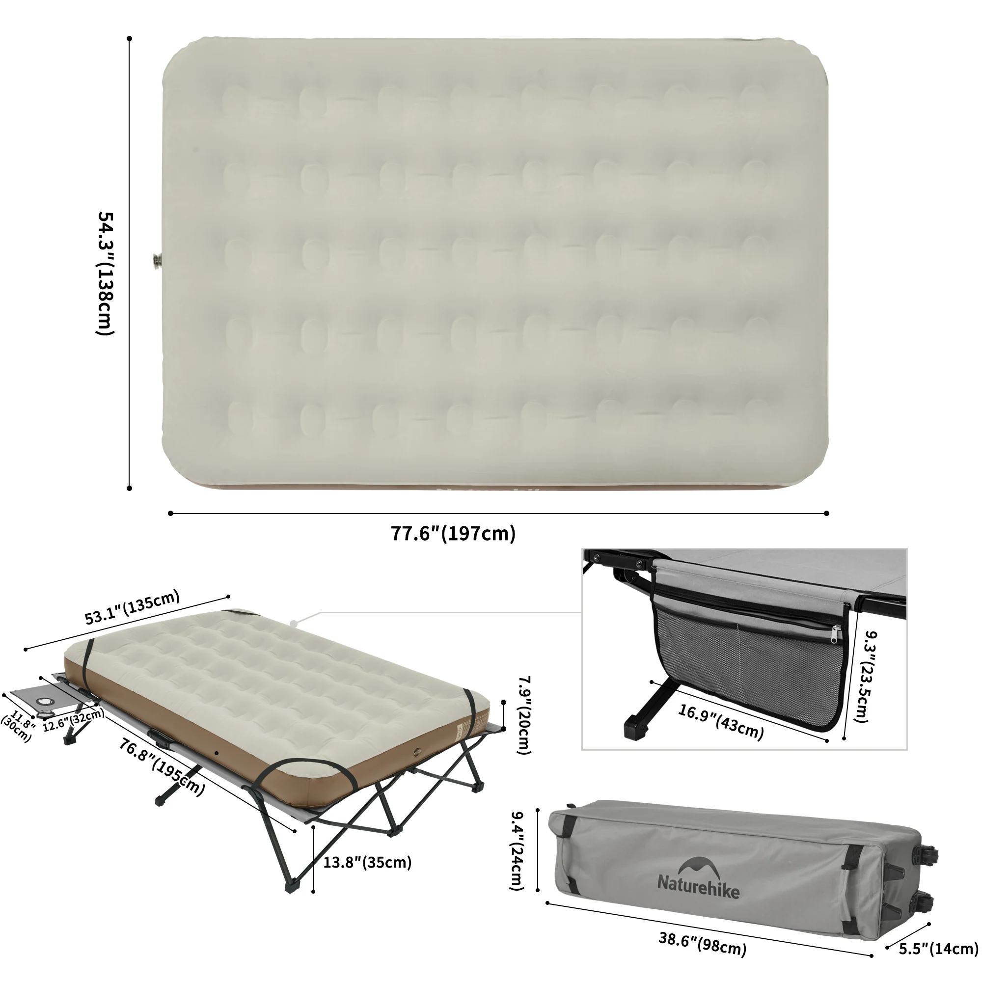 Naturehike XJC T02 Foldable Camping Cot Double - Image 7
