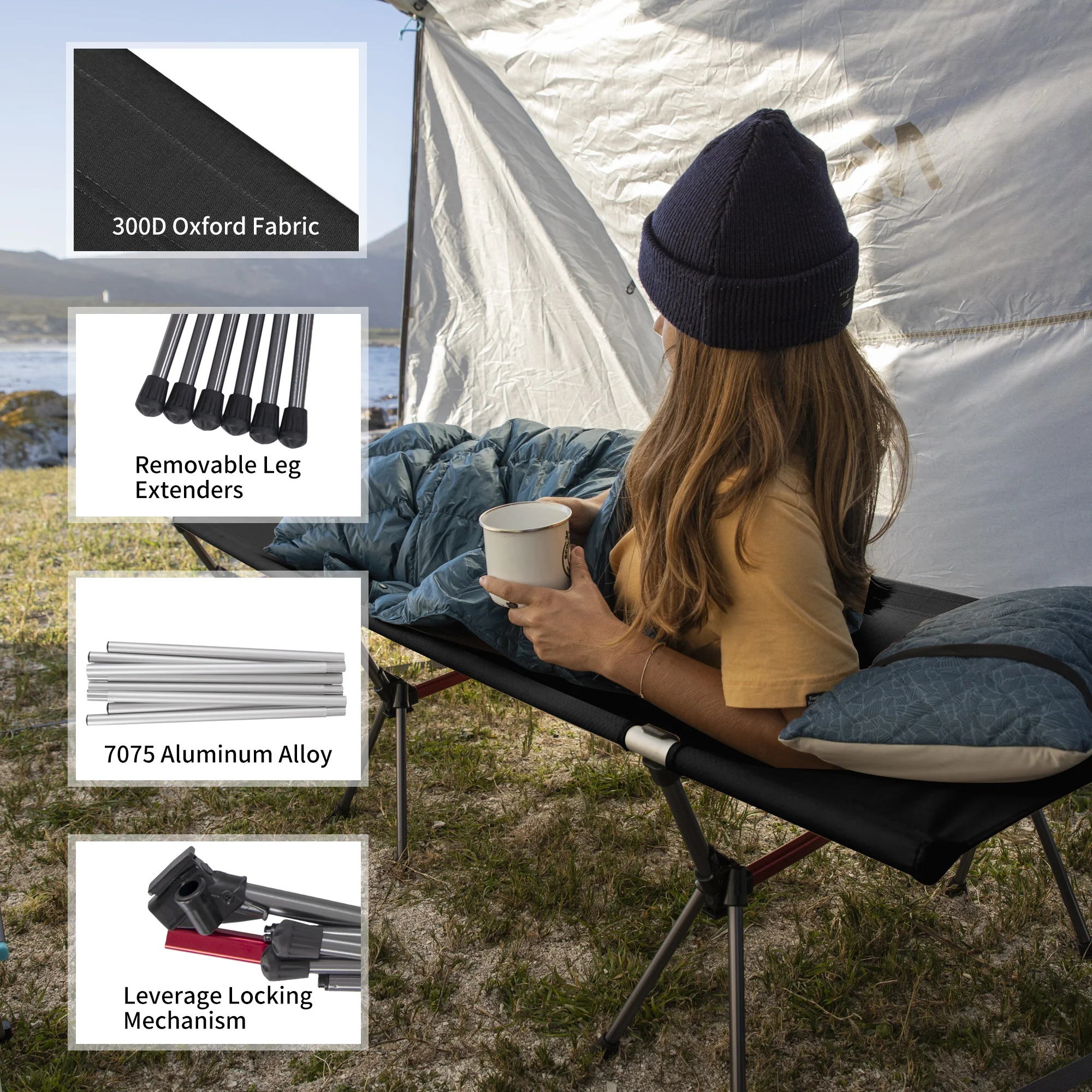 Naturehike XJC04 Ultralight Foldable Camping Cot Q-9E Single - Image 6