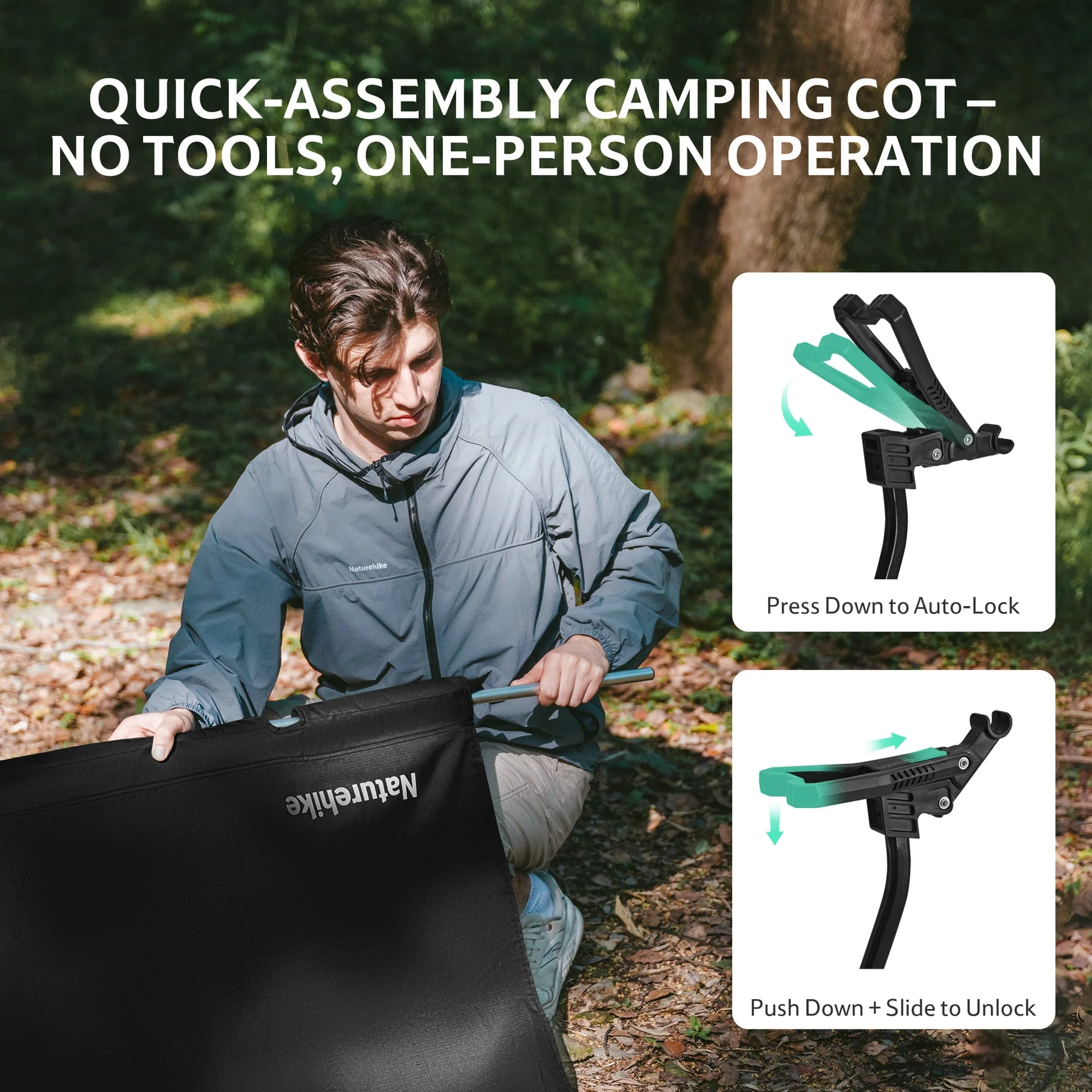 Naturehike XJC08 Greenfield Outdoor Folding Camp Bed 2026 - Image 4