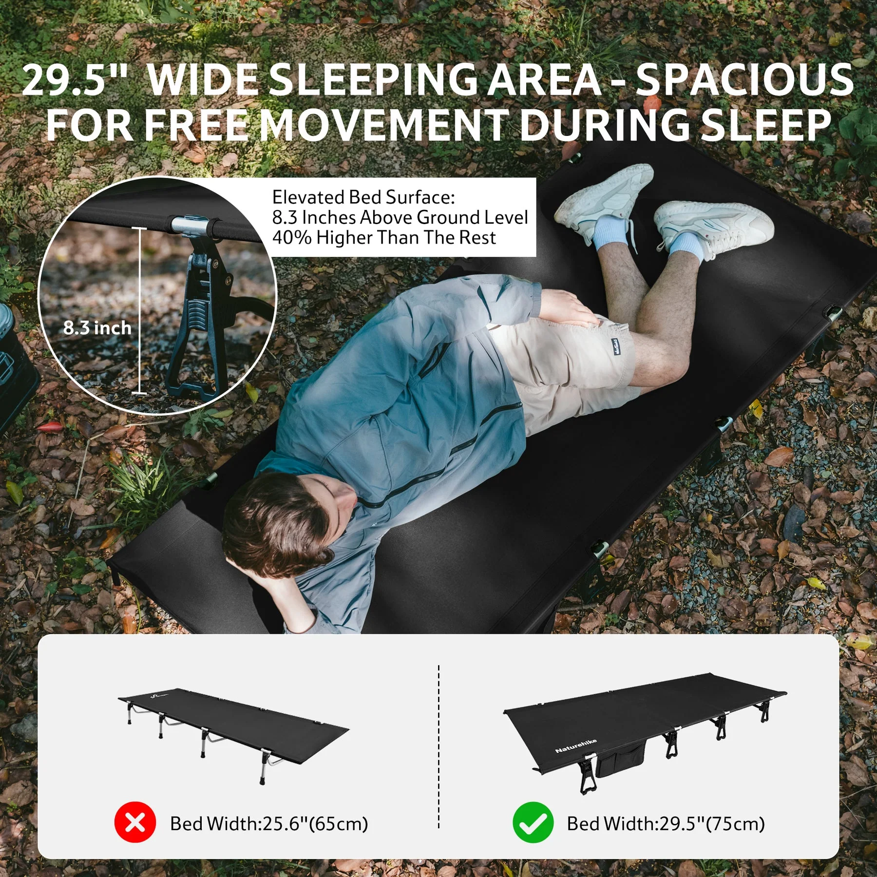 Naturehike XJC08 Greenfield Outdoor Folding Camp Bed 2026 - Image 6