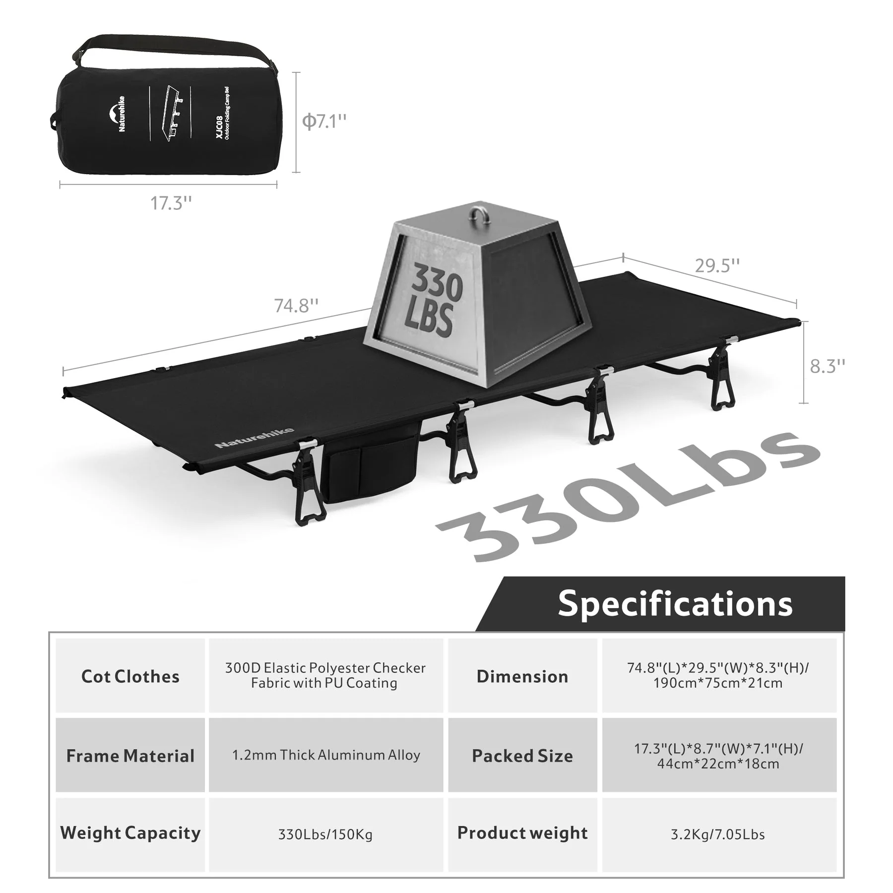 Naturehike XJC08 Greenfield Outdoor Folding Camp Bed 2026 - Image 7