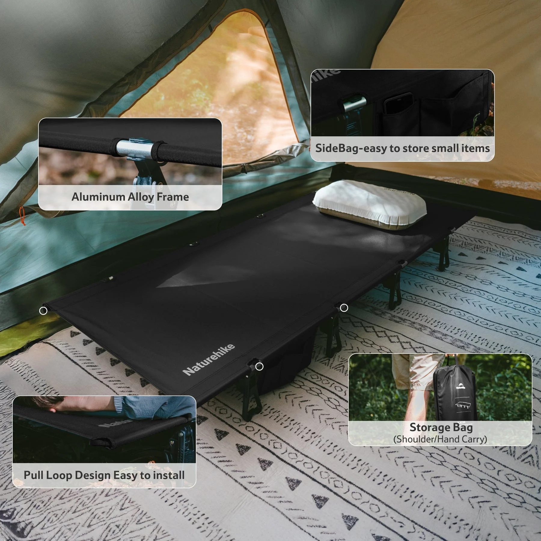 Naturehike XJC08 Greenfield Outdoor Folding Camp Bed 2026 - Image 9