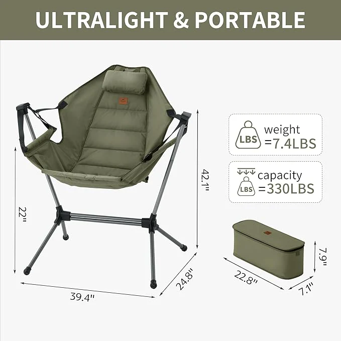 Naturehike YL11 Outdoor Folding Rocking Chair - Image 6