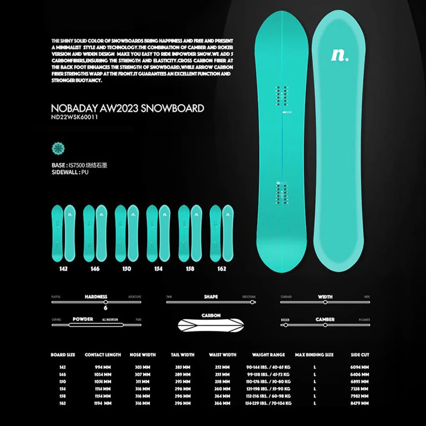 Nobaday Arcticstorm Powder Snowboard - Limited Edition - Image 4