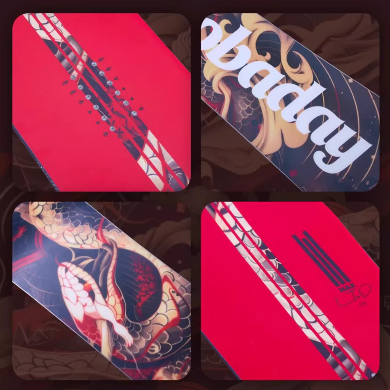 Nobaday Max Red Serpent Camber Snowboard - Image 5
