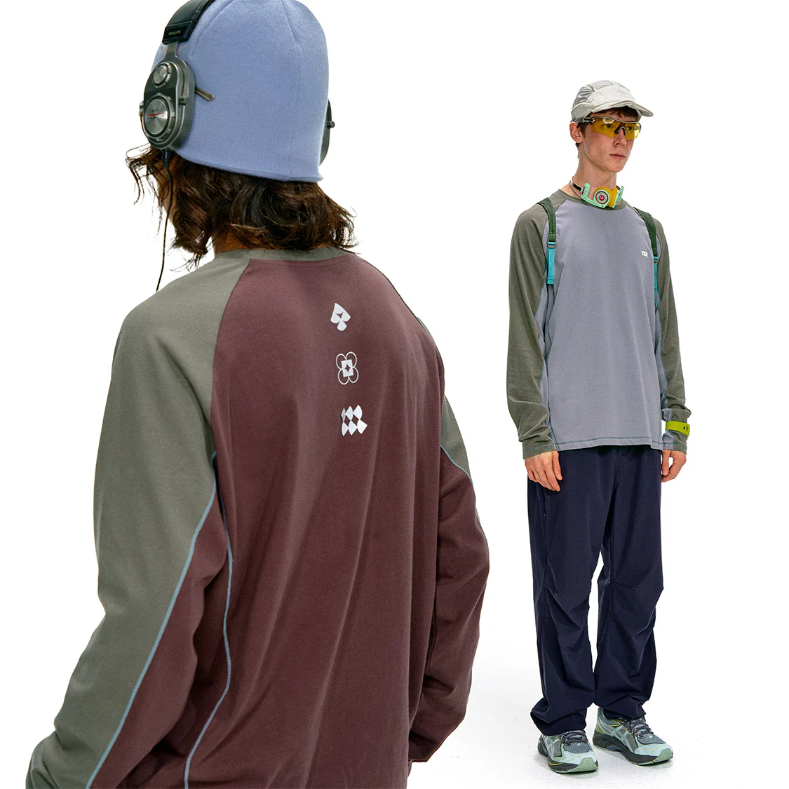 NOTHOMME Splicing Long Sleeve T-shirt - Image 2