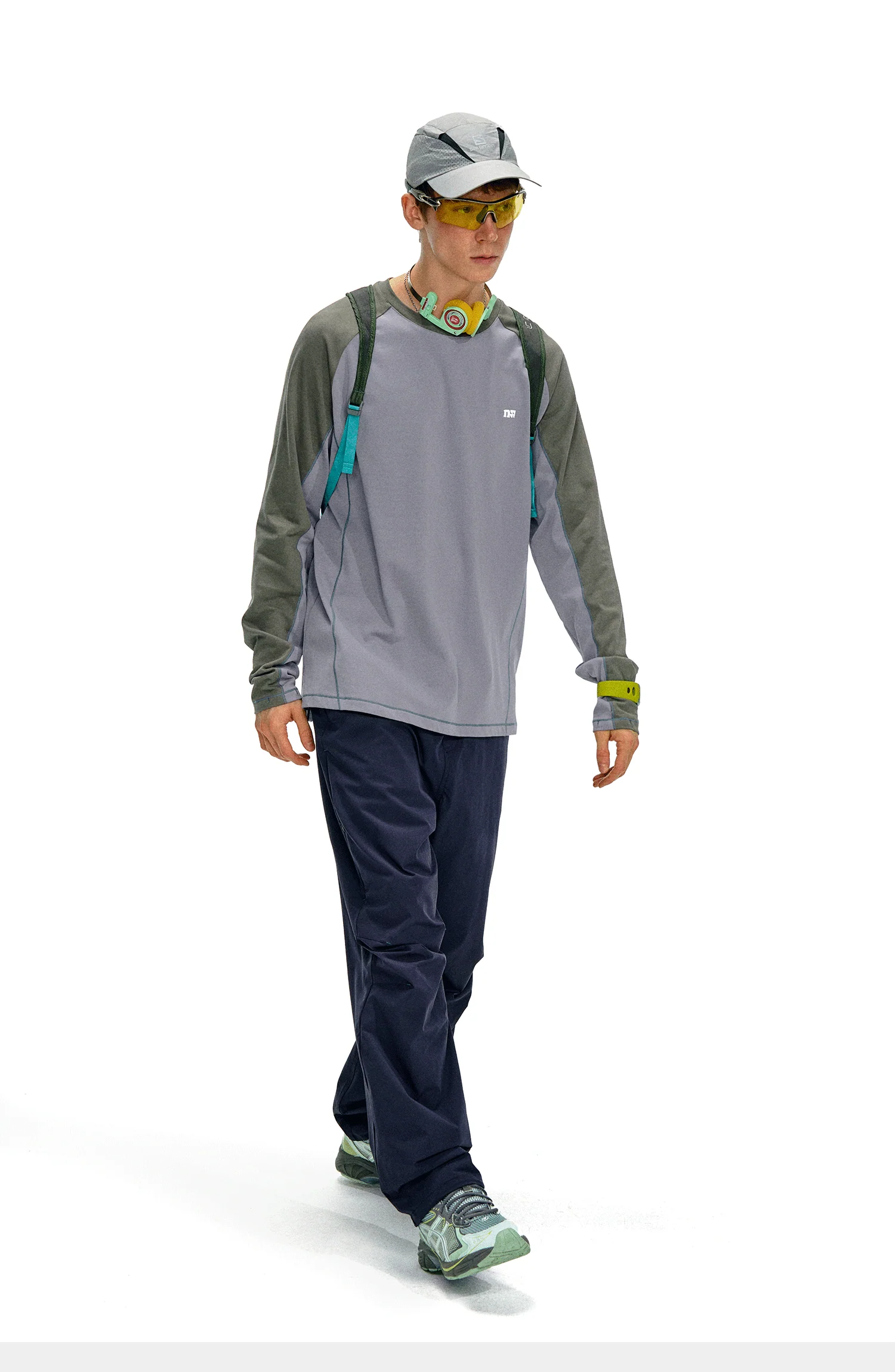 NOTHOMME Splicing Long Sleeve T-shirt - Image 6