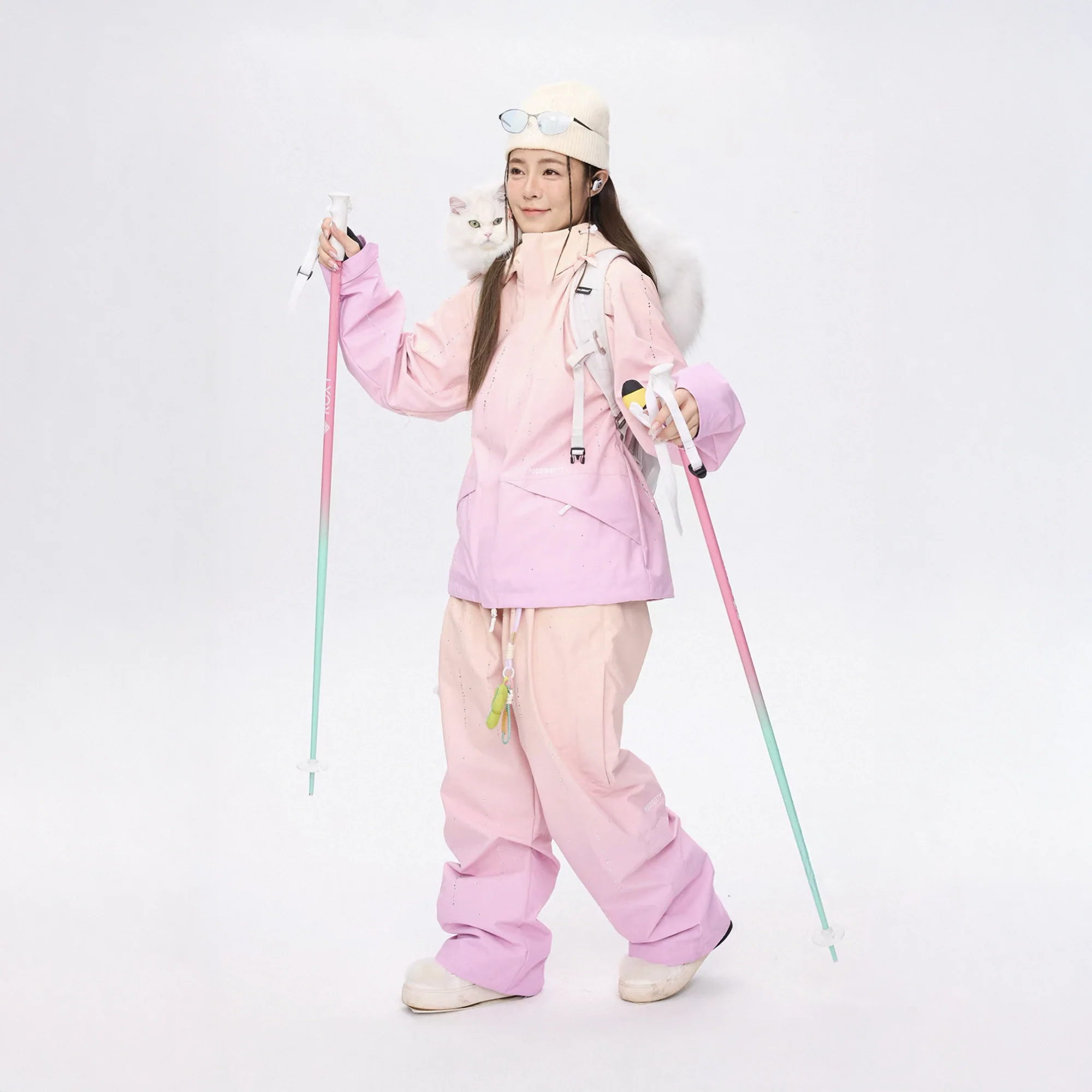 Positibeety Detachable Bee Patch Rhinestone Gradient Edition 3L Snow Jacket & Pants – Women’s - Image 5