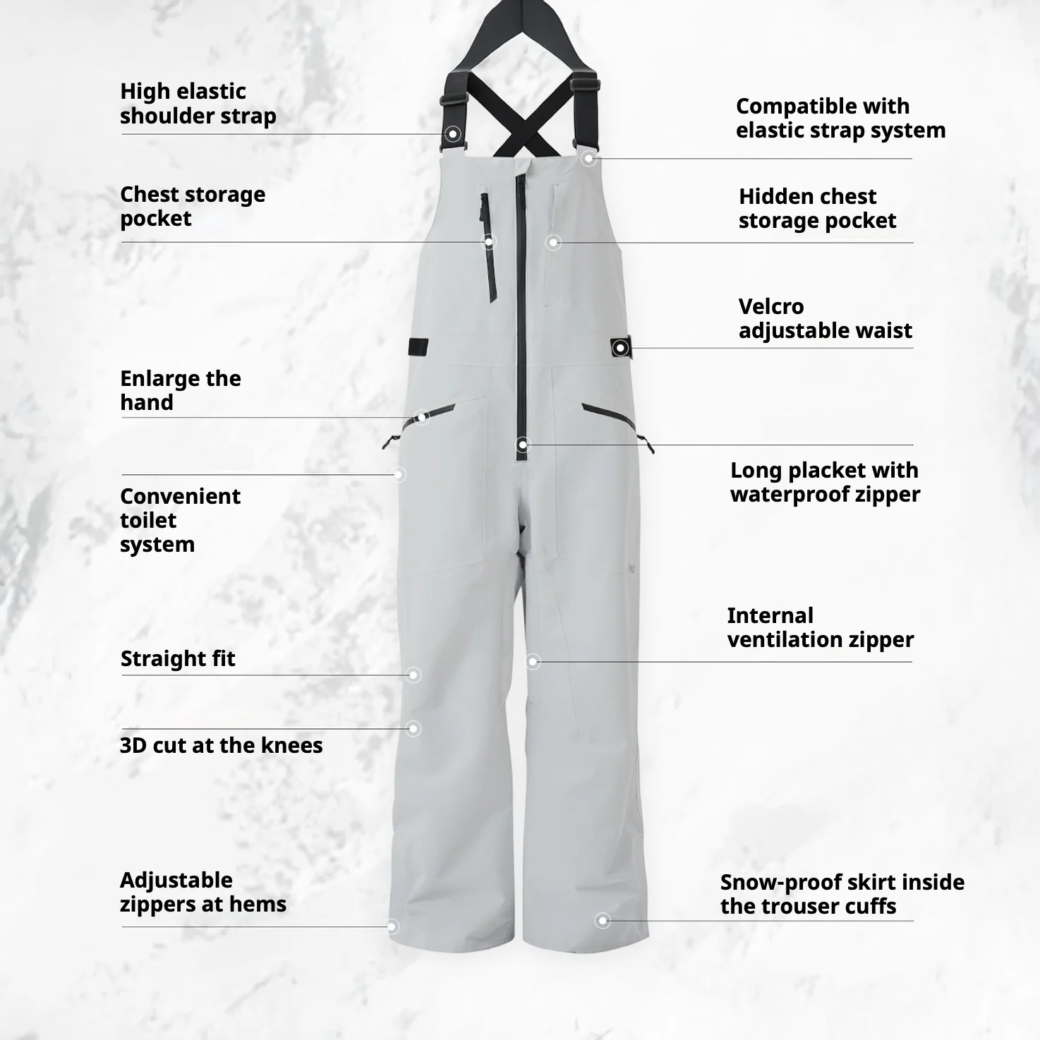 POMT Future X 2L Snow Bibs – Unisex - Image 2