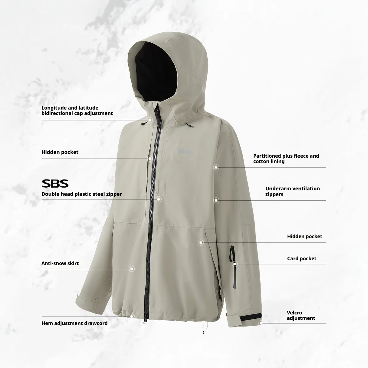 Pomt Loose Fit 3L Snow Jacket - Unisex - Image 2