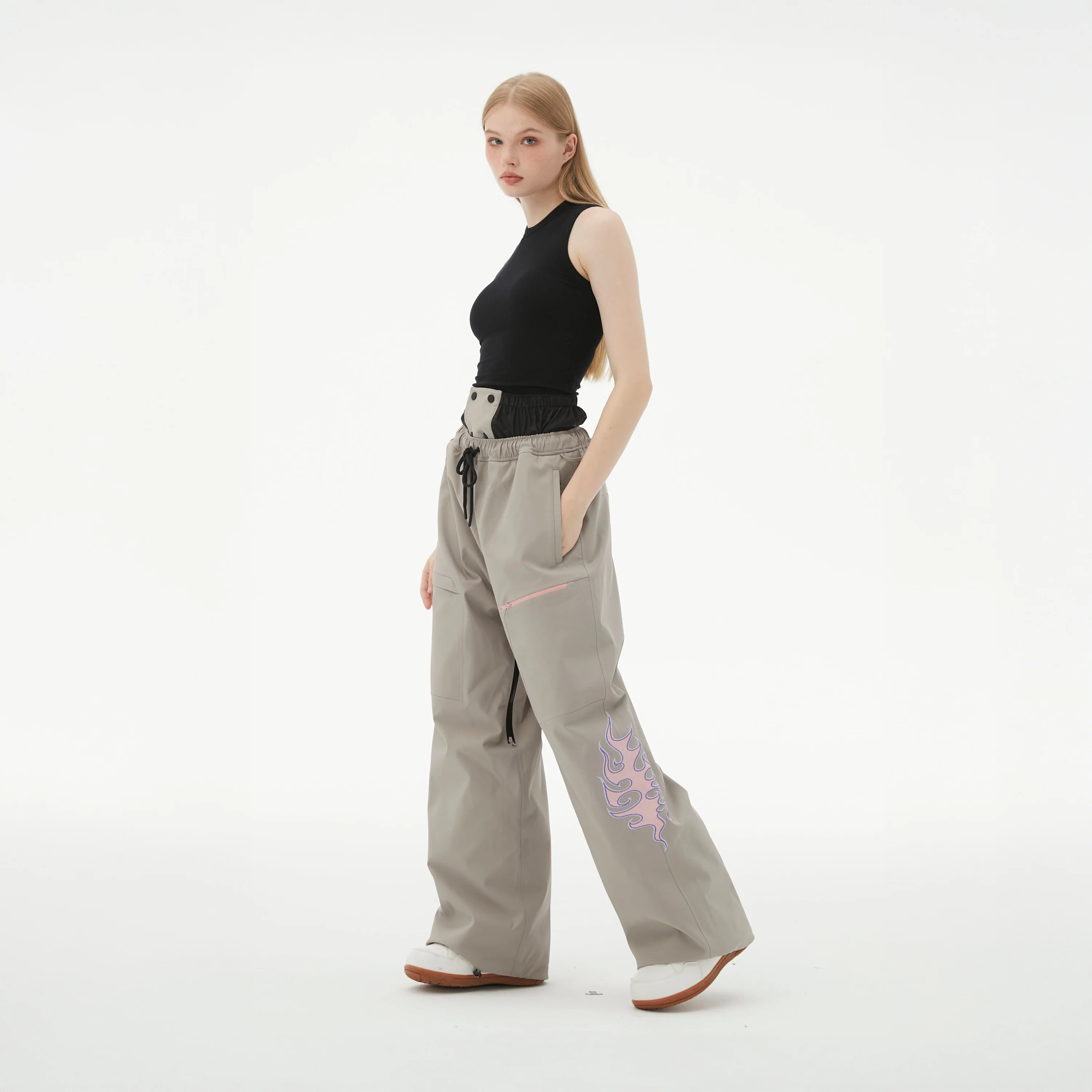 Randompow Freestyle Fire Stitches Snow Pants - Unisex - Image 3