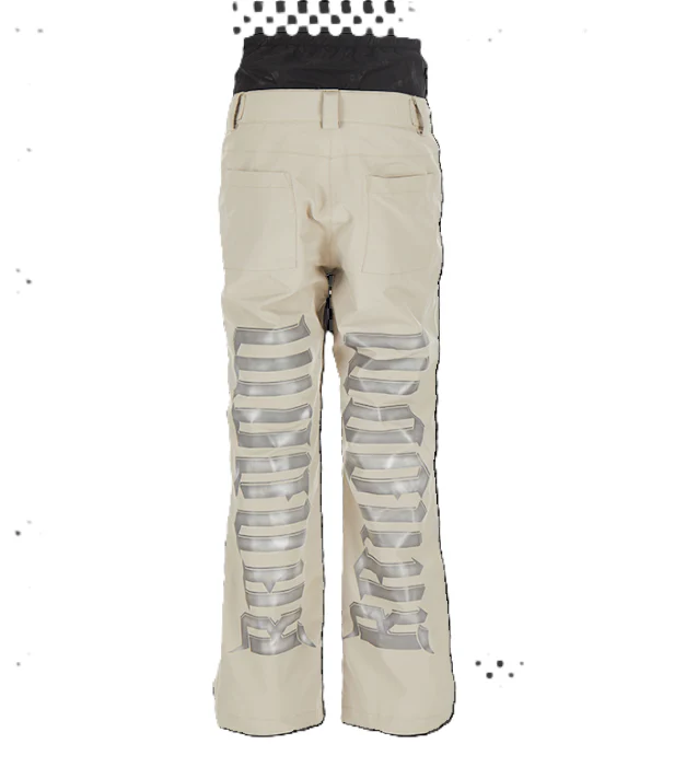 Randompow Signature Reflective Print Regular Fit Snow Pants Black - Unisex - Image 2