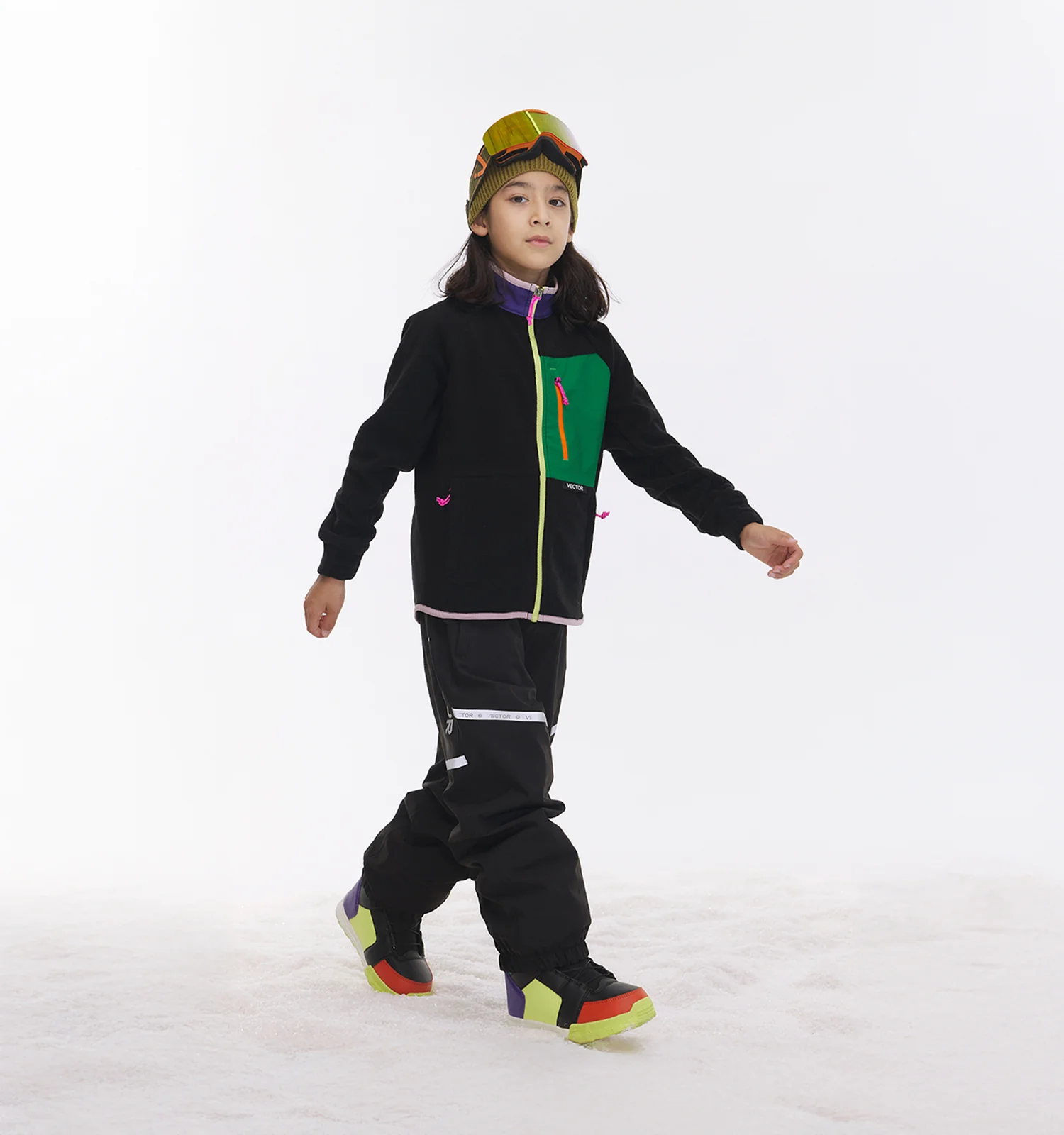 Vector Black Kids' Block Mid-Layer Fleece - Image 3