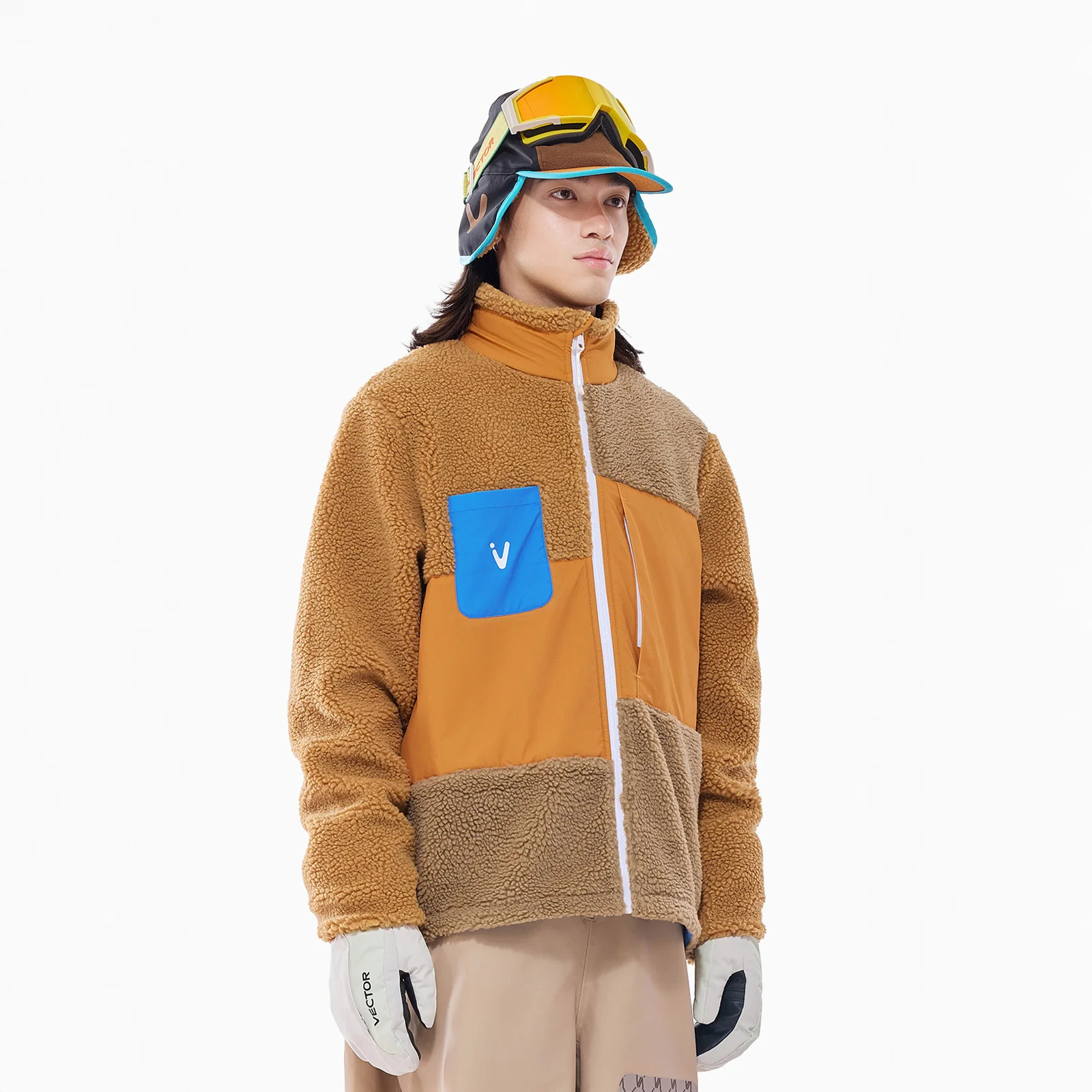 Vector Brown Patch Darn Fleece Jacket - Unisex - Image 4