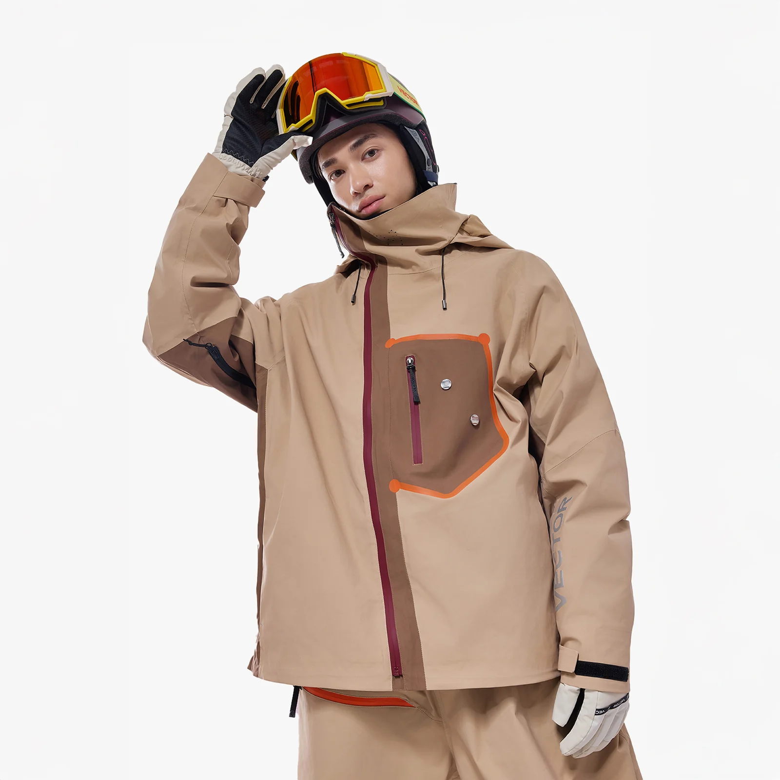Vector Brown Snowpark Slash 2L Jacket - Unisex - Image 3