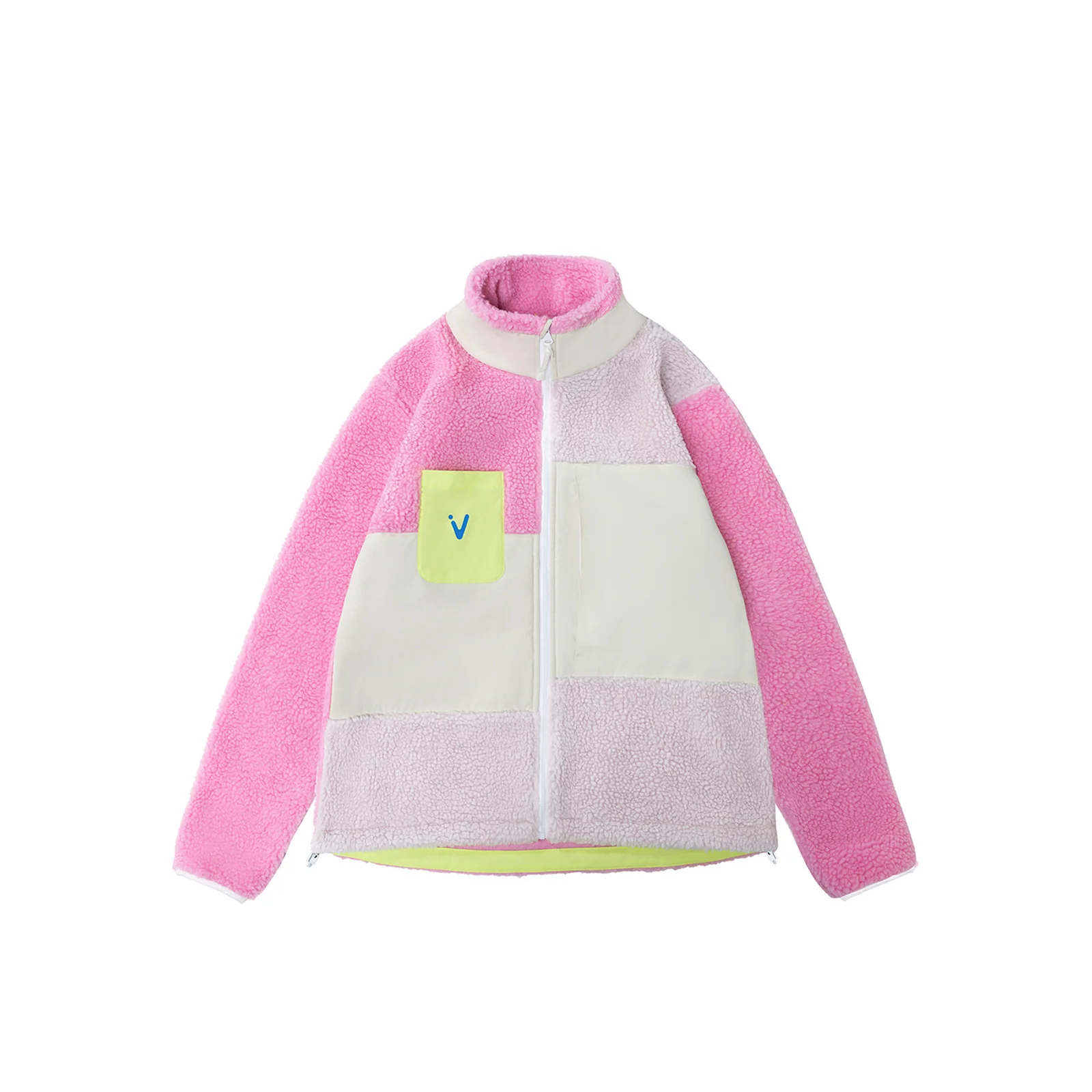 Vector Peach Pink Kids' Patch Darn Fleece Jacket - Image 4