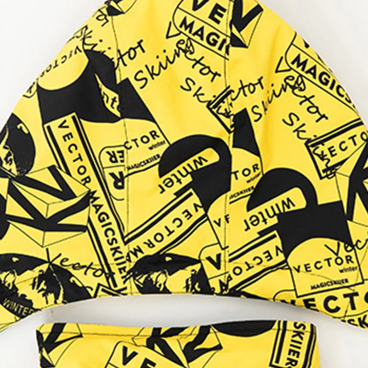 Vector Stamp Collage Kids' Glow Anorak Jacket - Image 2