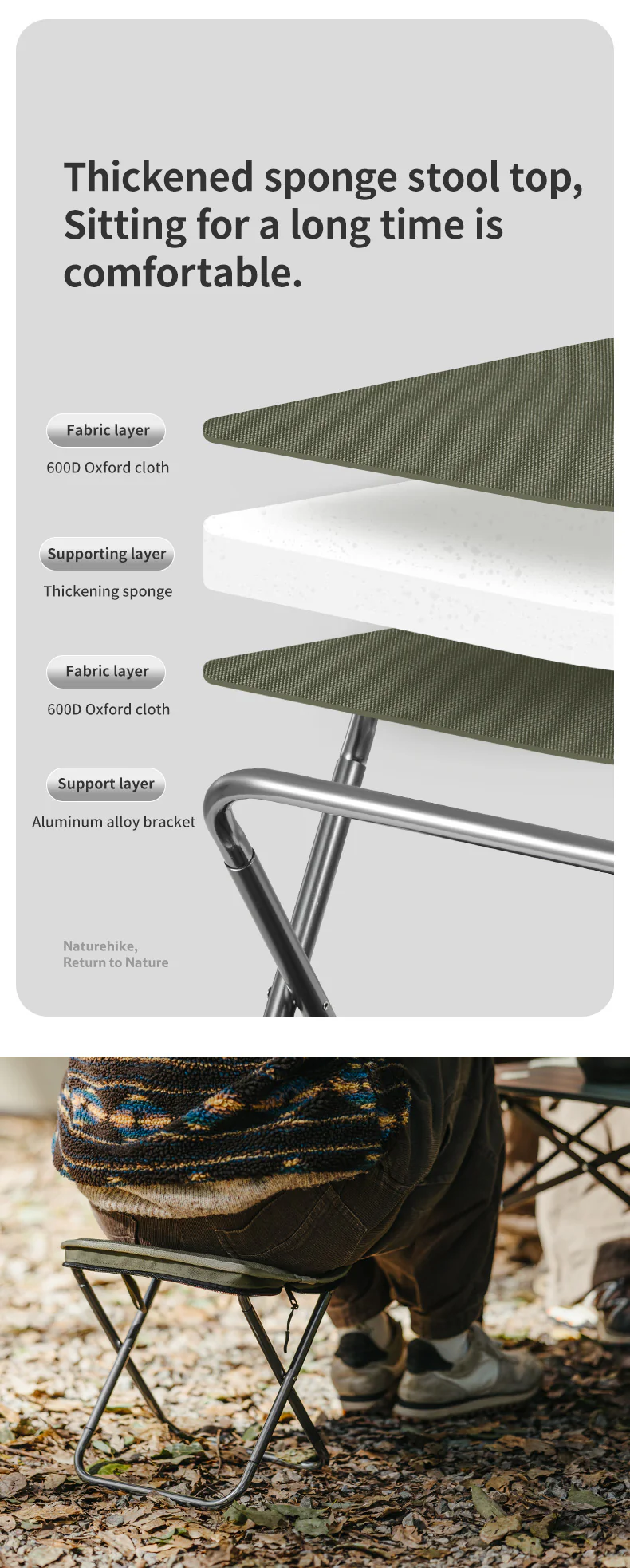 Naturehike Yamami XL01 Ultra light folding stool 2026 - Image 12
