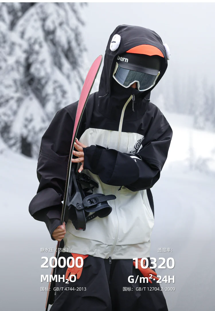 YEYEPOP Freeride Penguin Series 3L Hard Shell Snow Jacket - Unisex - Image 2